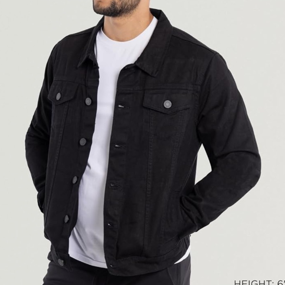 X-Ray Jeans Men’s Black Denim Jacket - Size Medium